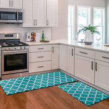 Load image into Gallery viewer, Kitchen Mat [2 PCS] Cushioned Anti-Fatigue Kitchen Rug, Waterproof Non-Slip Kitchen Mats and Rugs Heavy Duty PVC Ergonomic Comfort Standing Foam Mat for Kitchen, Floor Home, Office, Sink, Laundry