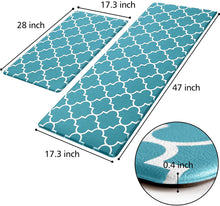 Load image into Gallery viewer, Kitchen Mat [2 PCS] Cushioned Anti-Fatigue Kitchen Rug, Waterproof Non-Slip Kitchen Mats and Rugs Heavy Duty PVC Ergonomic Comfort Standing Foam Mat for Kitchen, Floor Home, Office, Sink, Laundry