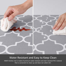 Load image into Gallery viewer, Kitchen Mat [2 PCS] Cushioned Anti-Fatigue Kitchen Rug, Waterproof Non-Slip Kitchen Mats and Rugs Heavy Duty PVC Ergonomic Comfort Foam Rug for Kitchen, Floor Home, Office, Sink, Laundry,Grey