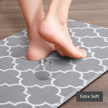 Load image into Gallery viewer, Kitchen Mat [2 PCS] Cushioned Anti-Fatigue Kitchen Rug, Waterproof Non-Slip Kitchen Mats and Rugs Heavy Duty PVC Ergonomic Comfort Foam Rug for Kitchen, Floor Home, Office, Sink, Laundry,Grey
