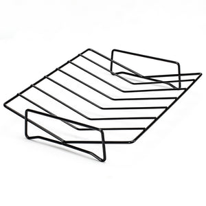 TreeLen Roasting Rack for Roasting Pan,Baking Rack for Cooking, Roasting, Cooling and Grilling,V Shape Non-Stick Wire Rack,10×8 inches Black