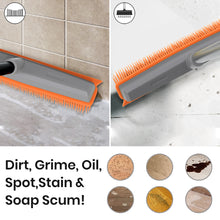 Load image into Gallery viewer, Rubber Broom Pet Hair Broom with Squeege Push Broom Carpet Rake