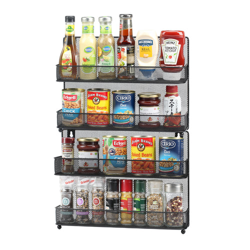 TreeLen Spice Rack Organizer for Countertop 2 Tier Counter Shelf Standing Holder Storage for Kitchen Cabinet-Bronze