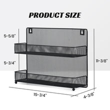 Load image into Gallery viewer, Wall Mount Spice Rack Organizer Mesh Seasoning Rack Hanging Spice Storage Holder for Door-Black-2 Pack 2 Tier